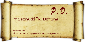 Prisznyák Dorina névjegykártya